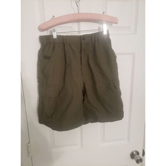 REI Olive Green Men's Flat Front Shorts - Picture 1 of 6
